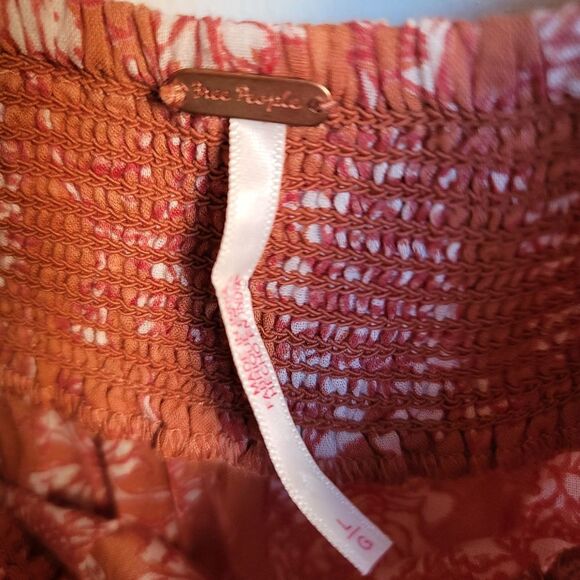 Free People Bonita Printed Midi Dress Orange Size Large - Picture 4 of 10